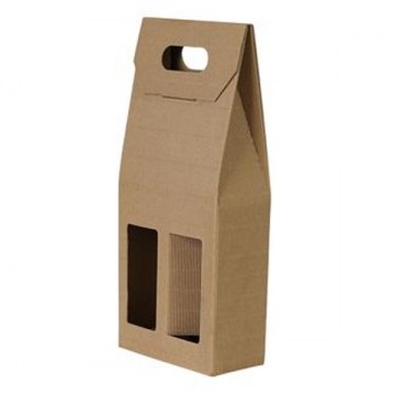 2 Bottle Natural Fluted Window
